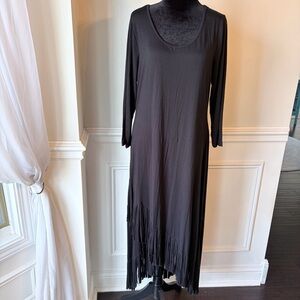 NWT Spense Long Sleeve Scoop Neck Fringe Dress